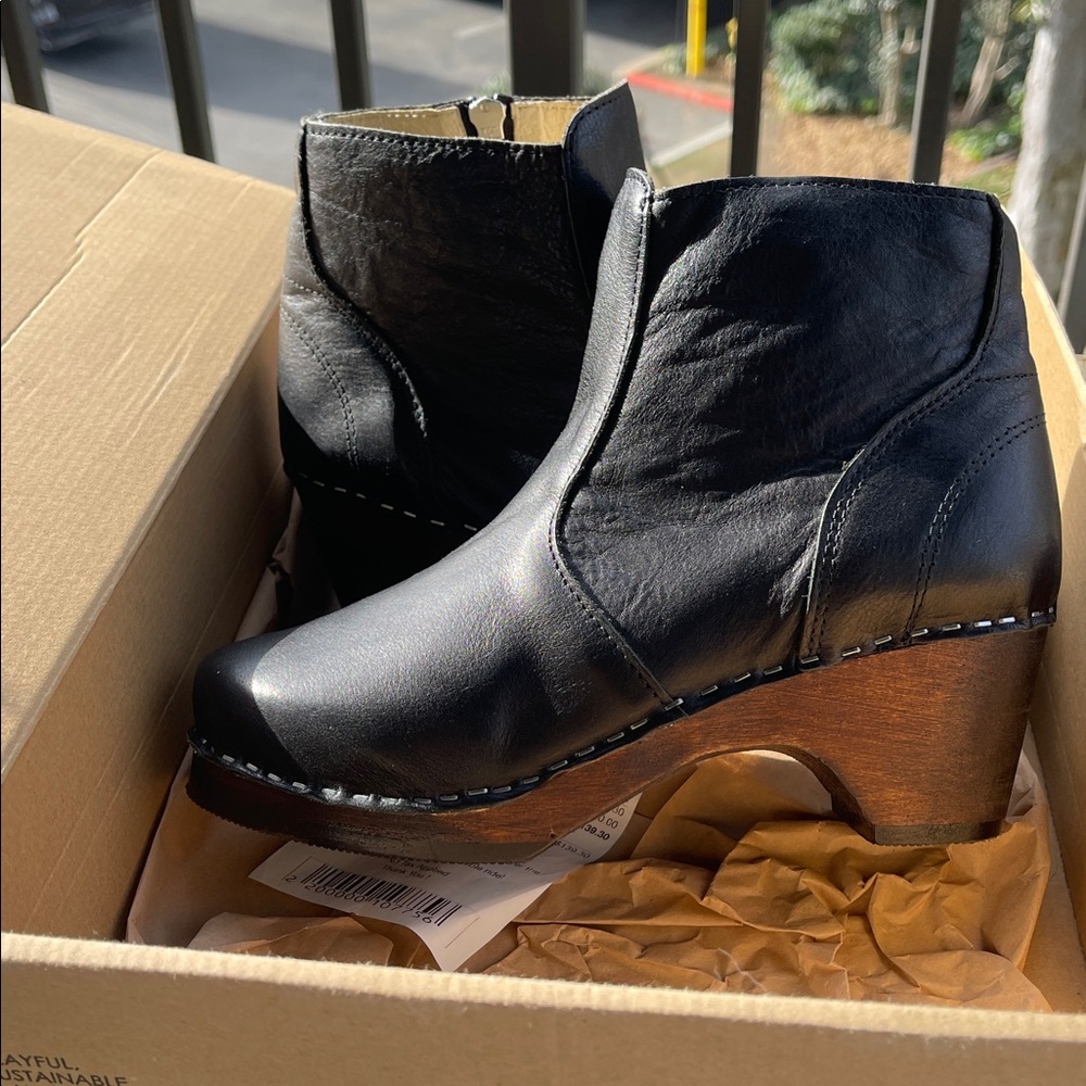 Black Leather Ankle Boots